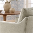 Serene Performance Fabric Dining Armchair with Floor-Length Skirt in Linen