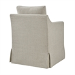 Serene Performance Fabric Dining Armchair with Floor-Length Skirt in Linen