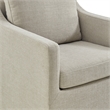 Serene Performance Fabric Dining Armchair with Floor-Length Skirt in Linen