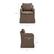 Serene Performance Fabric Dining Armchair with Floor-Length Skirt in Mocha