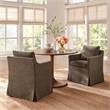 Serene Performance Fabric Dining Armchair with Floor-Length Skirt in Mocha