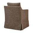 Serene Performance Fabric Dining Armchair with Floor-Length Skirt in Mocha