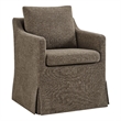 Serene Performance Fabric Dining Armchair with Floor-Length Skirt in Mocha