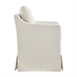Serene Performance Fabric Dining Armchair with Floor-Length Skirt in Salt