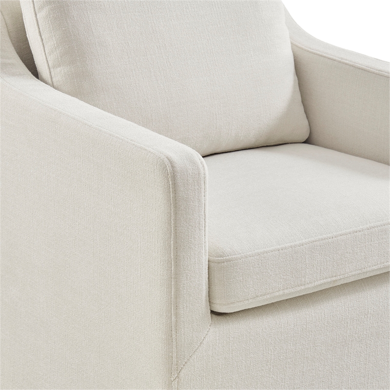 Serene Performance Fabric Dining Armchair with Floor-Length Skirt in Salt