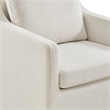 Serene Performance Fabric Dining Armchair with Floor-Length Skirt in Salt