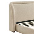 Tasmin Upholstered Fabric King Platform Bed with Rounded Headboard in Linen