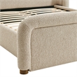 Tasmin Upholstered Fabric King Platform Bed with Rounded Headboard in Linen