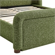 Tasmin Upholstered Fabric Queen Platform Bed with Rounded Headboard in Olive