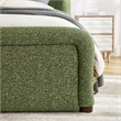 Tasmin Upholstered Fabric Queen Platform Bed with Rounded Headboard in Olive