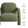 Ferris Textured Fabric Lounge Chair with Arched Arms in Olive