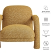 Ferris Textured Fabric Lounge Chair with Arched Arms in Mustard