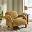 Ferris Textured Fabric Lounge Chair with Arched Arms in Mustard