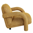 Ferris Textured Fabric Lounge Chair with Arched Arms in Mustard