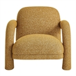 Ferris Textured Fabric Lounge Chair with Arched Arms in Mustard