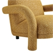 Ferris Textured Fabric Lounge Chair with Arched Arms in Mustard