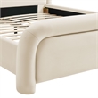 Beck Performance Velvet King Platform Bed with Piped Headboard in Alabaster
