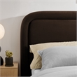 Beck King Performance Velvet Platform Bed in Chocolate Brown