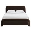 Beck King Performance Velvet Platform Bed in Chocolate Brown