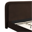 Beck King Performance Velvet Platform Bed in Chocolate Brown