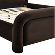 Beck King Performance Velvet Platform Bed in Chocolate Brown