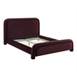 Beck Performance Velvet King Platform Bed with Piped Headboard in Mulberry