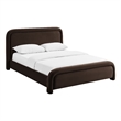 Beck Queen Performance Velvet Platform Bed in Chocolate Brown