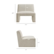Amita Lattice Boucle Upholstered Accent Chair with Wide Seat in Marble