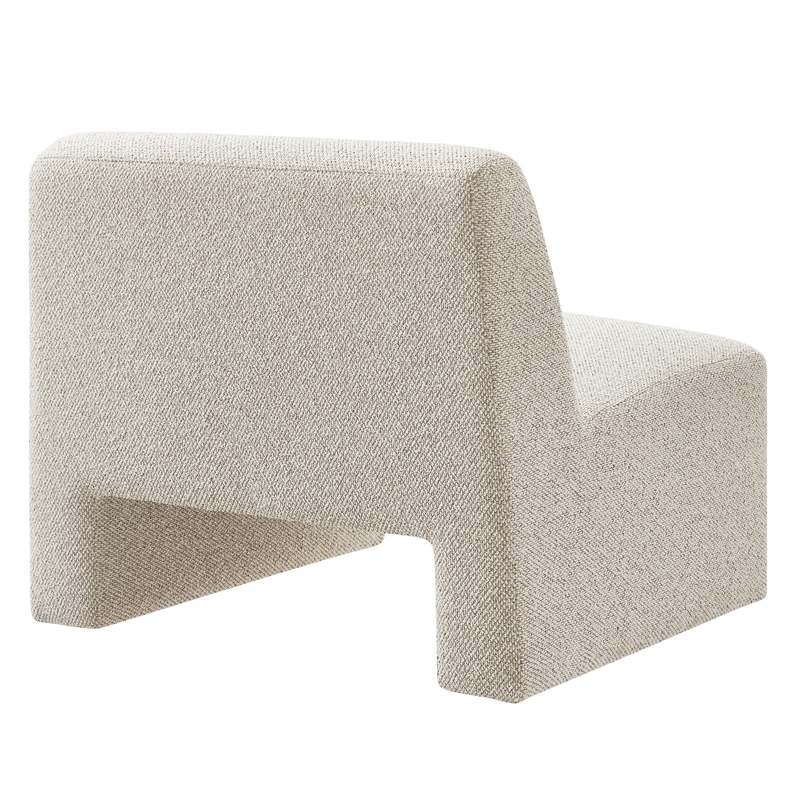 Amita Lattice Boucle Upholstered Accent Chair with Wide Seat in Marble