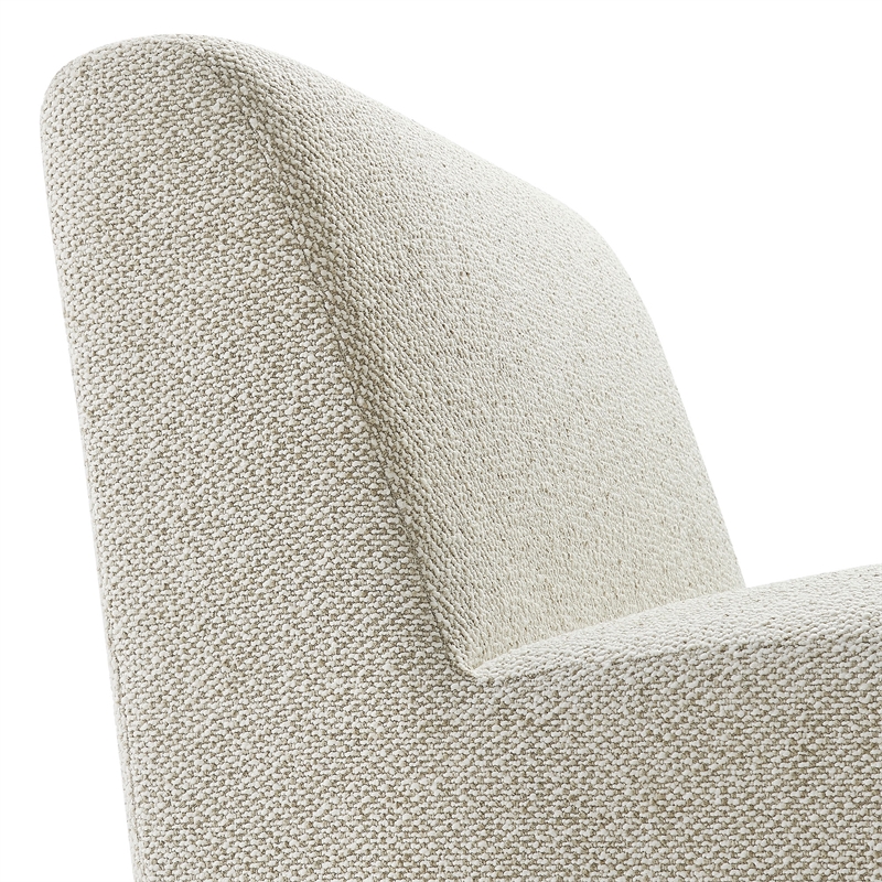 Amita Lattice Boucle Upholstered Accent Chair with Wide Seat in Marble