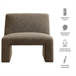 Amita Lattice Boucle Upholstered Accent Chair with Wide Seat in Earth