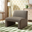 Amita Lattice Boucle Upholstered Accent Chair with Wide Seat in Earth