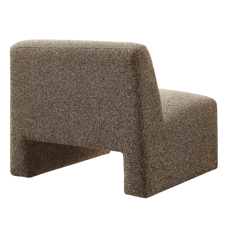 Amita Lattice Boucle Upholstered Accent Chair with Wide Seat in Earth