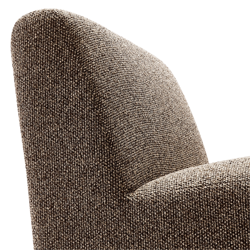 Amita Lattice Boucle Upholstered Accent Chair with Wide Seat in Earth