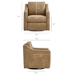 Liora Vegan Leather Swivel Armchair with Sloped Arms in Toast
