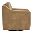 Liora Vegan Leather Swivel Armchair with Sloped Arms in Toast