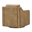 Liora Vegan Leather Swivel Armchair with Sloped Arms in Toast