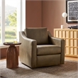 Liora Vegan Leather Swivel Armchair with Sloped Arms in Mushroom