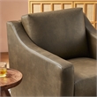 Liora Vegan Leather Swivel Armchair with Sloped Arms in Mushroom