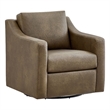 Liora Vegan Leather Swivel Armchair with Sloped Arms in Mushroom
