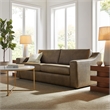 Liora 87 Inch Vegan Leather Sofa with Sloped Arms in Mushroom