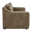 Liora 87 Inch Vegan Leather Sofa with Sloped Arms in Mushroom