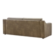 Liora 87 Inch Vegan Leather Sofa with Sloped Arms in Mushroom