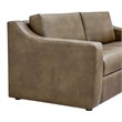 Liora 87 Inch Vegan Leather Sofa with Sloped Arms in Mushroom