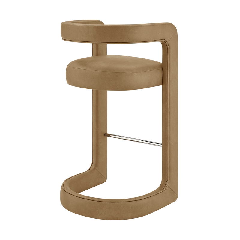 Modway Winslow Premium Vegan Leather Bar Stool in Toast