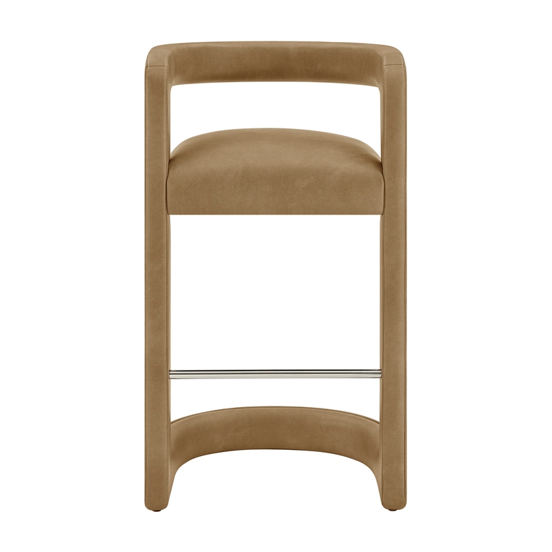 Modway Winslow Premium Vegan Leather Bar Stool in Toast