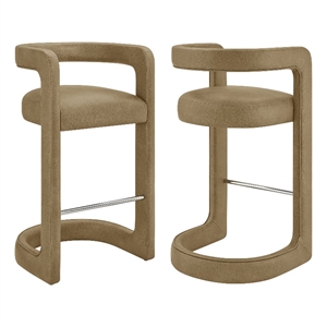 Modway Winslow Premium Vegan Leather Bar Stool in Toast