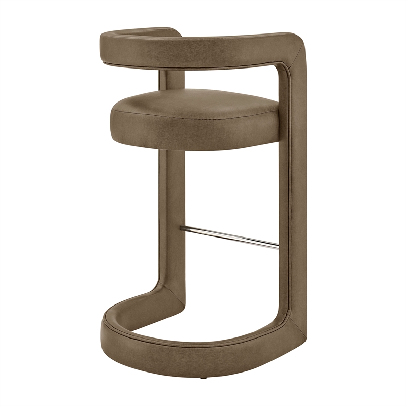 Modway Winslow Premium Vegan Leather Bar Stool in Mushroom