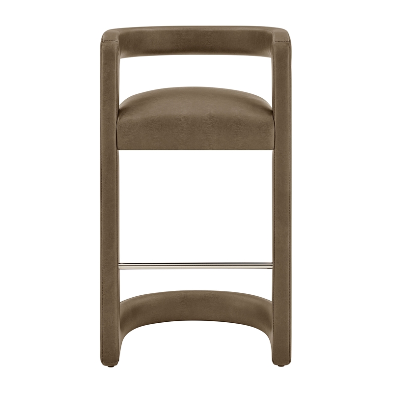 Modway Winslow Premium Vegan Leather Bar Stool in Mushroom