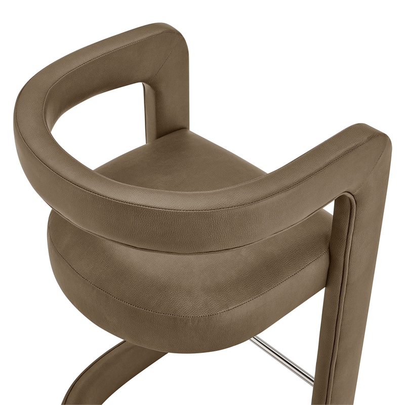 Modway Winslow Premium Vegan Leather Bar Stool in Mushroom